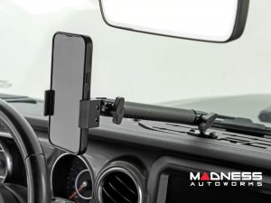 Jeep Gladiator JT Phone Mount - Dash Rail - w/ 8in Extension Arm